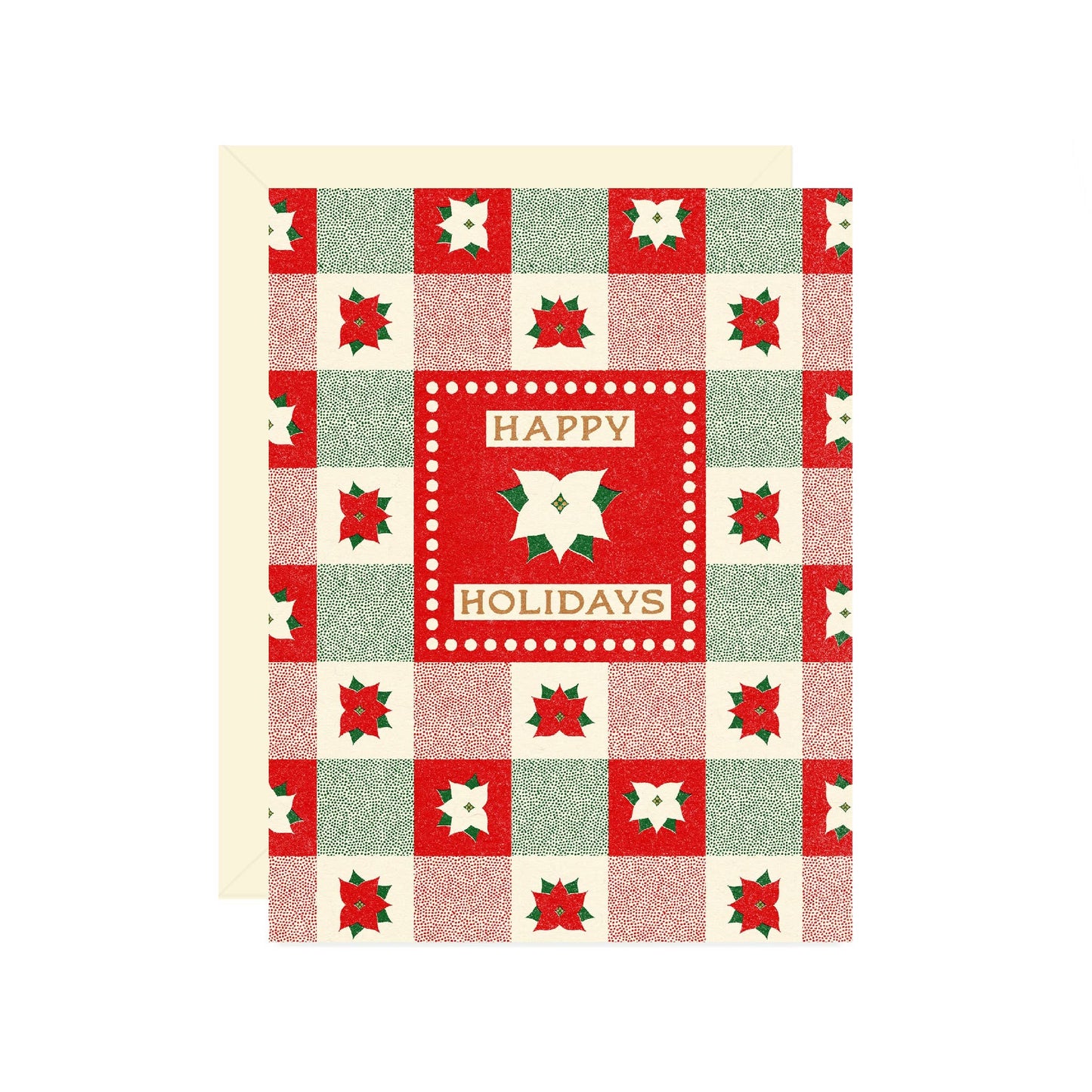 Poinsettia Plaid Holiday Card