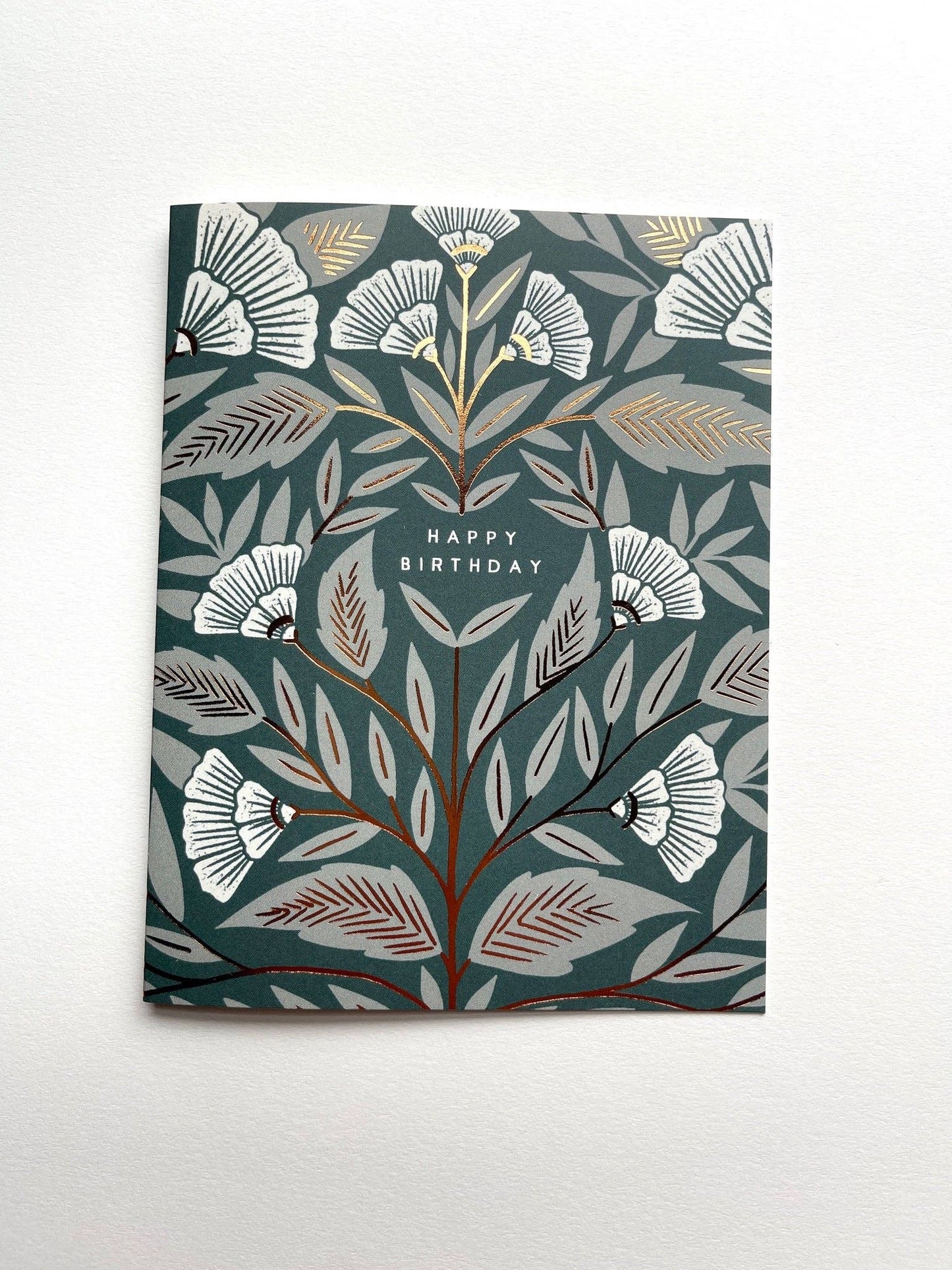 Copper Stamped Happy Birthday Card