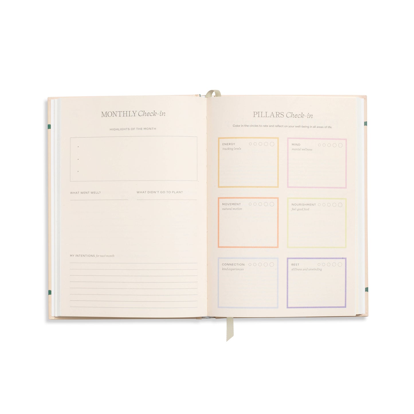 Happy Stripes Hardcover Wellness Journal