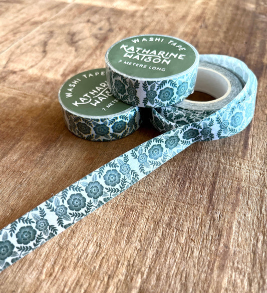 Green and White Pattern Washi Tape