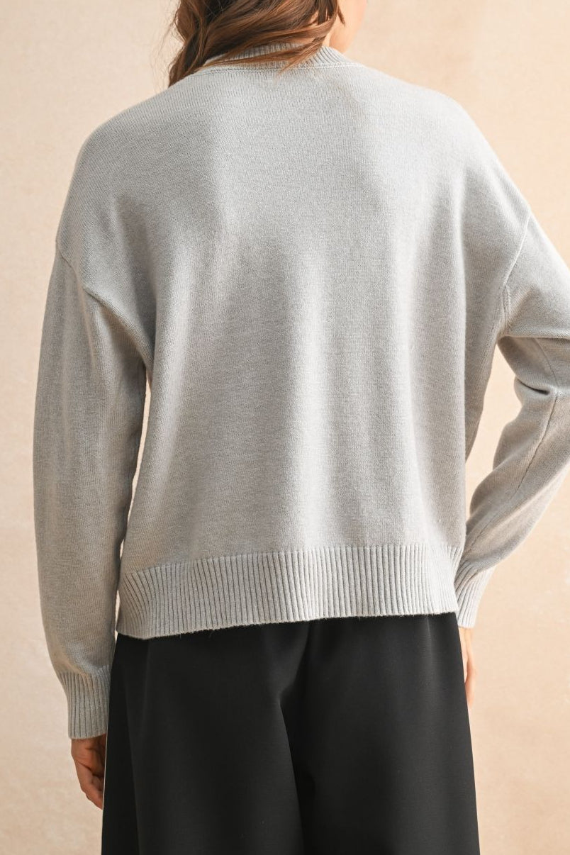 Grey Day Light Sweater Top