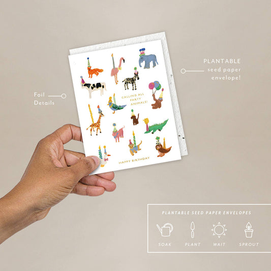 Animal Party Birthday Card