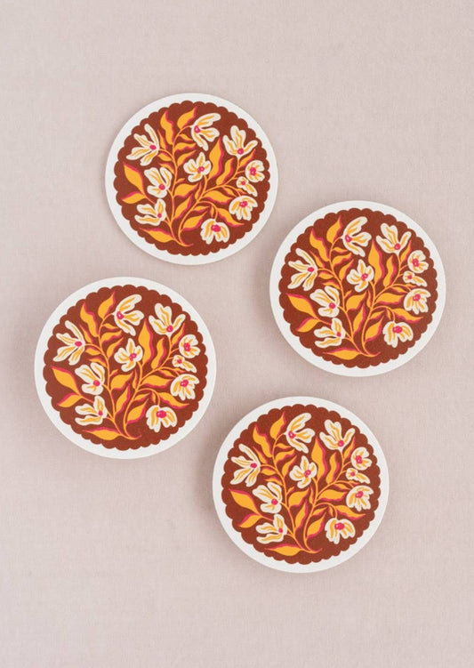 Chipboard Coasters | Spiced Floral