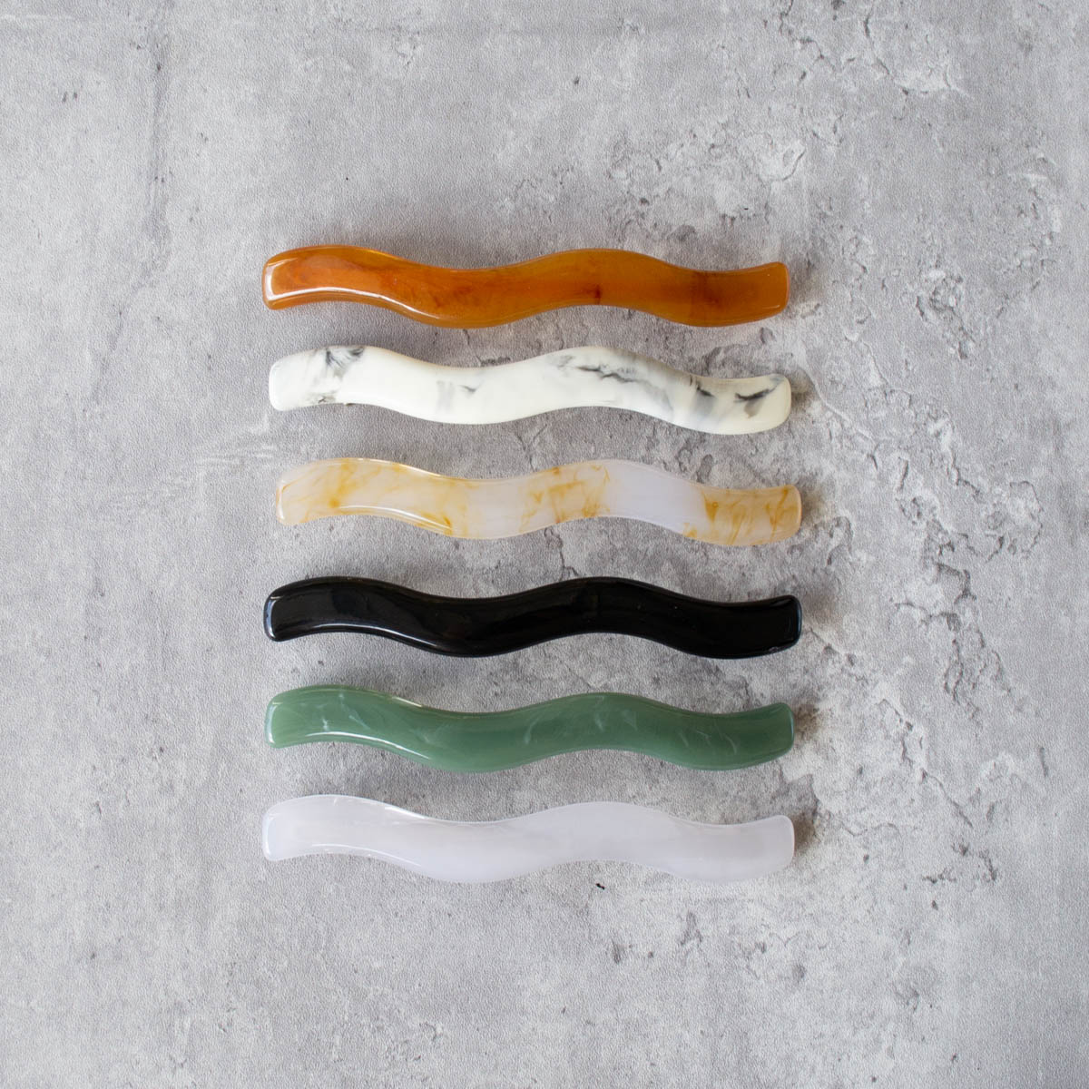 Wavy Baby Barrette | Marble Ivory