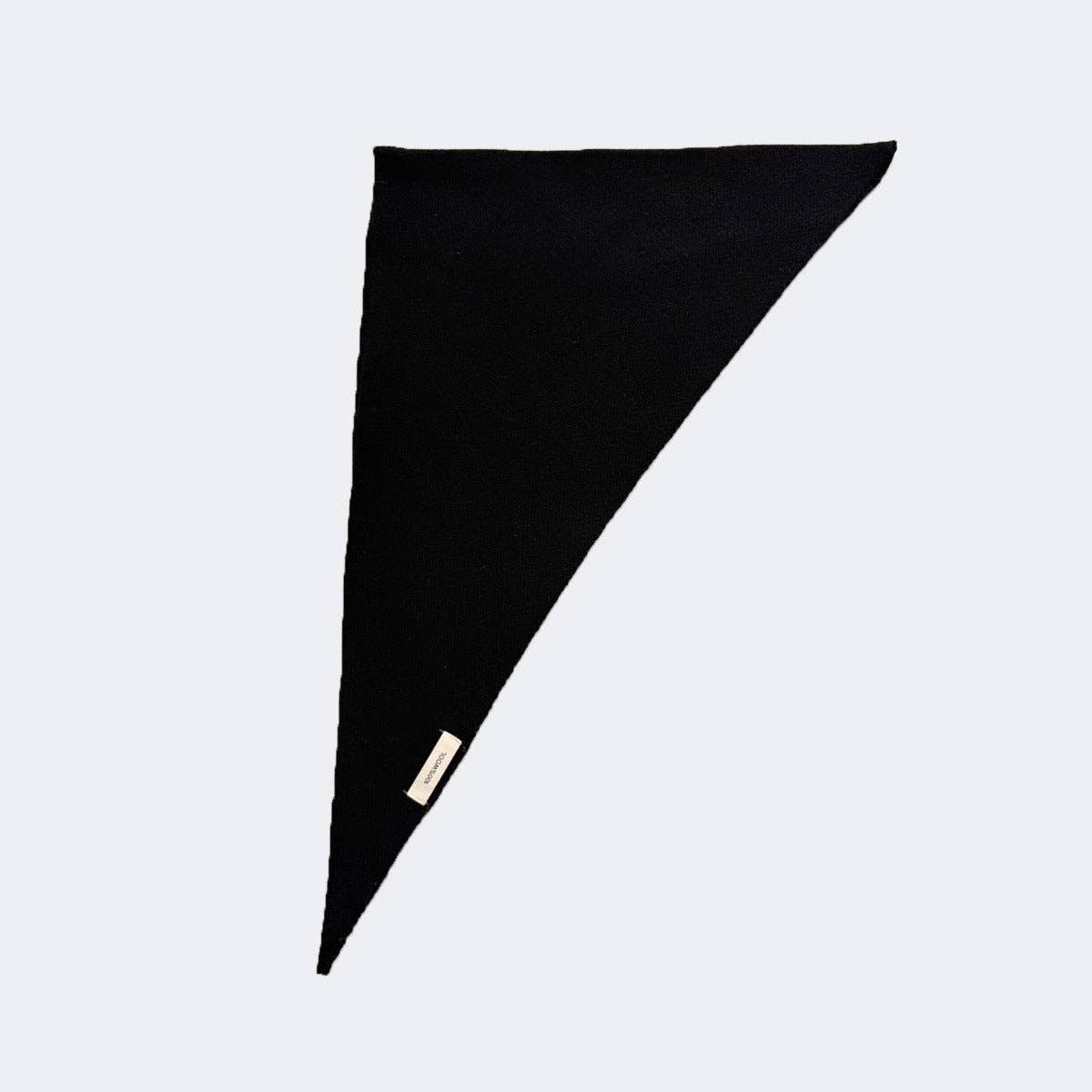 Wool Knitted Triangle Scarf | Black