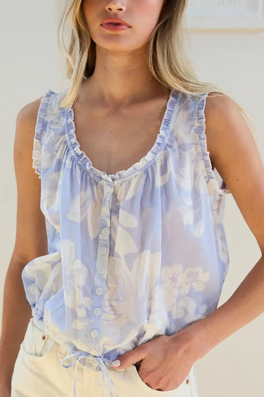 Baby Blue Wildflower Top