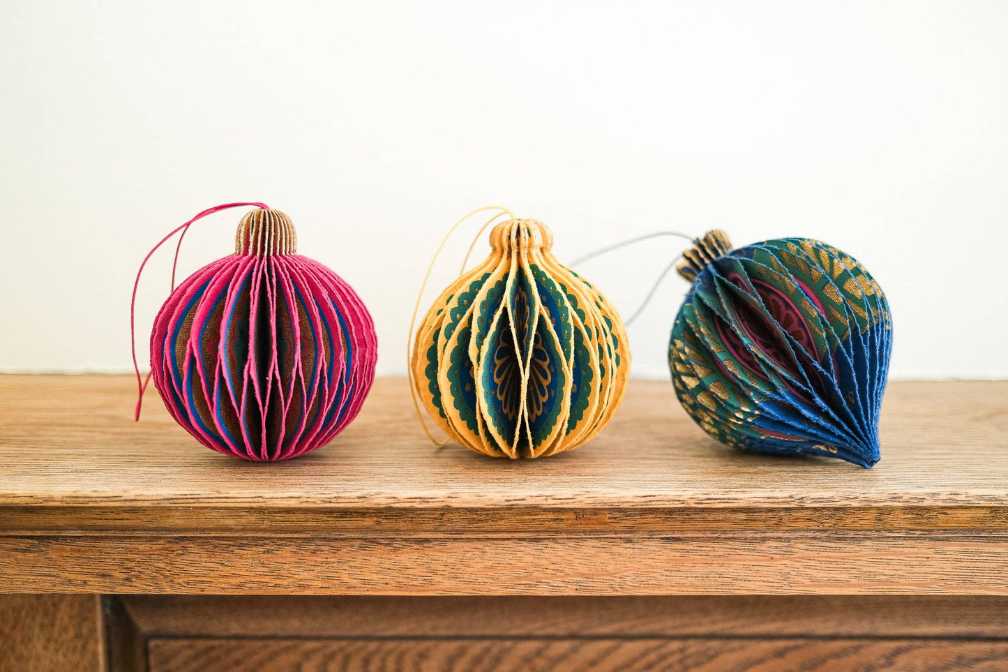 Blue Bauble Honeycomb Ornament