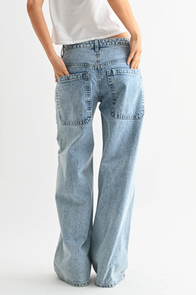 Relaxed Straight Super Wide Leg Denim
