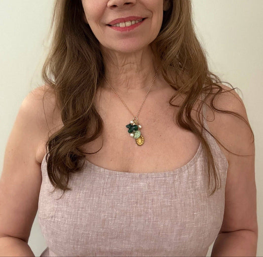 Elia Charm Cluster Necklace