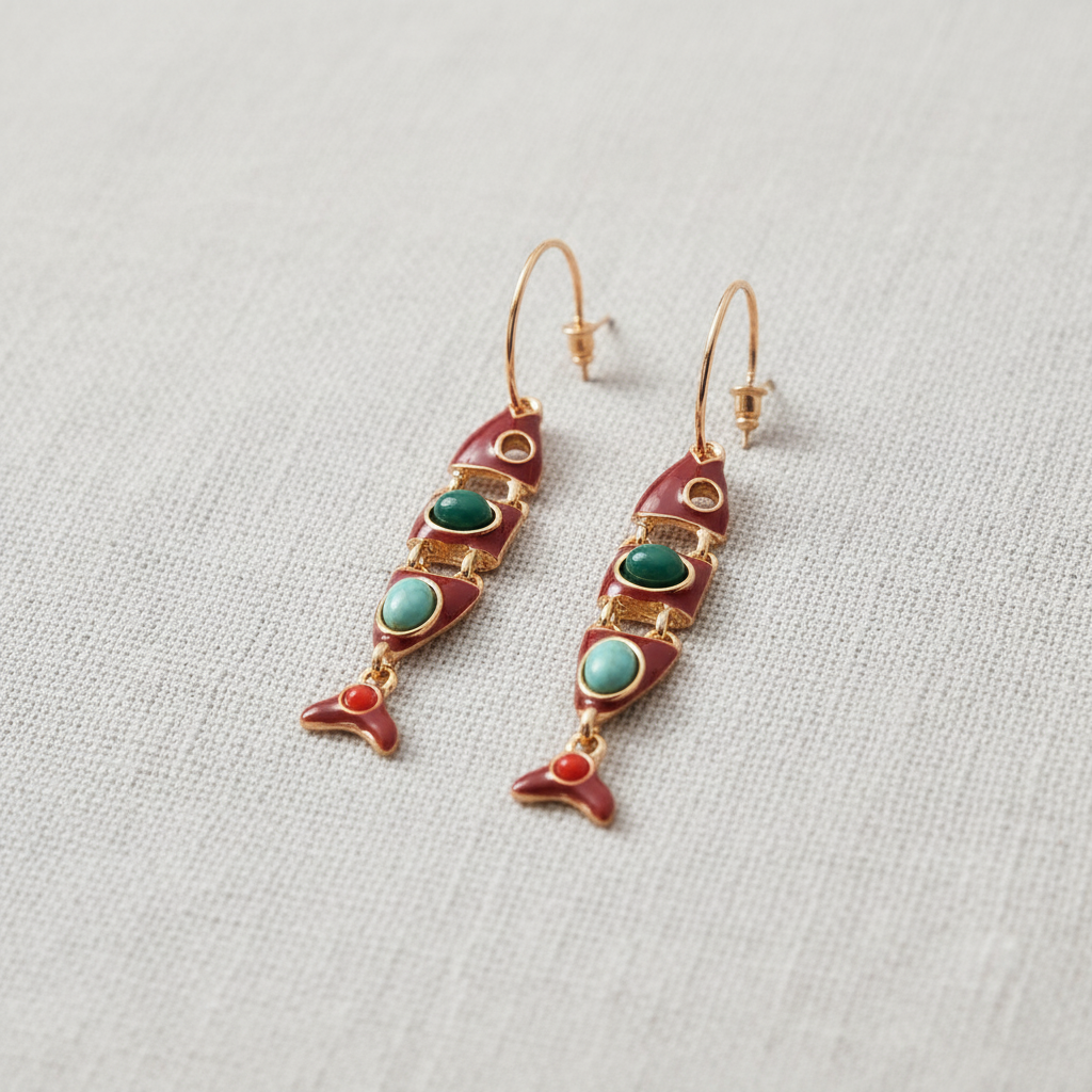 Fish Hook Tassel Earrings