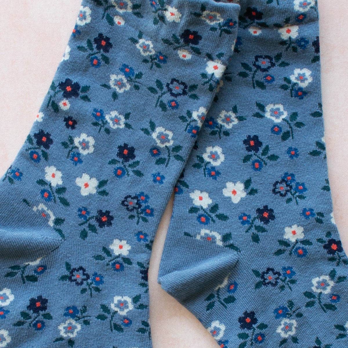 Field of Blooms Crew Socks | Blue