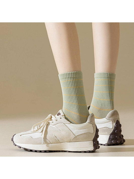 Striped Crew Socks | Green