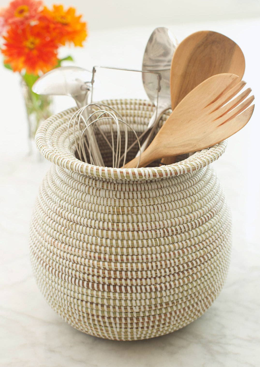 White Senegalese Kitchen Basket