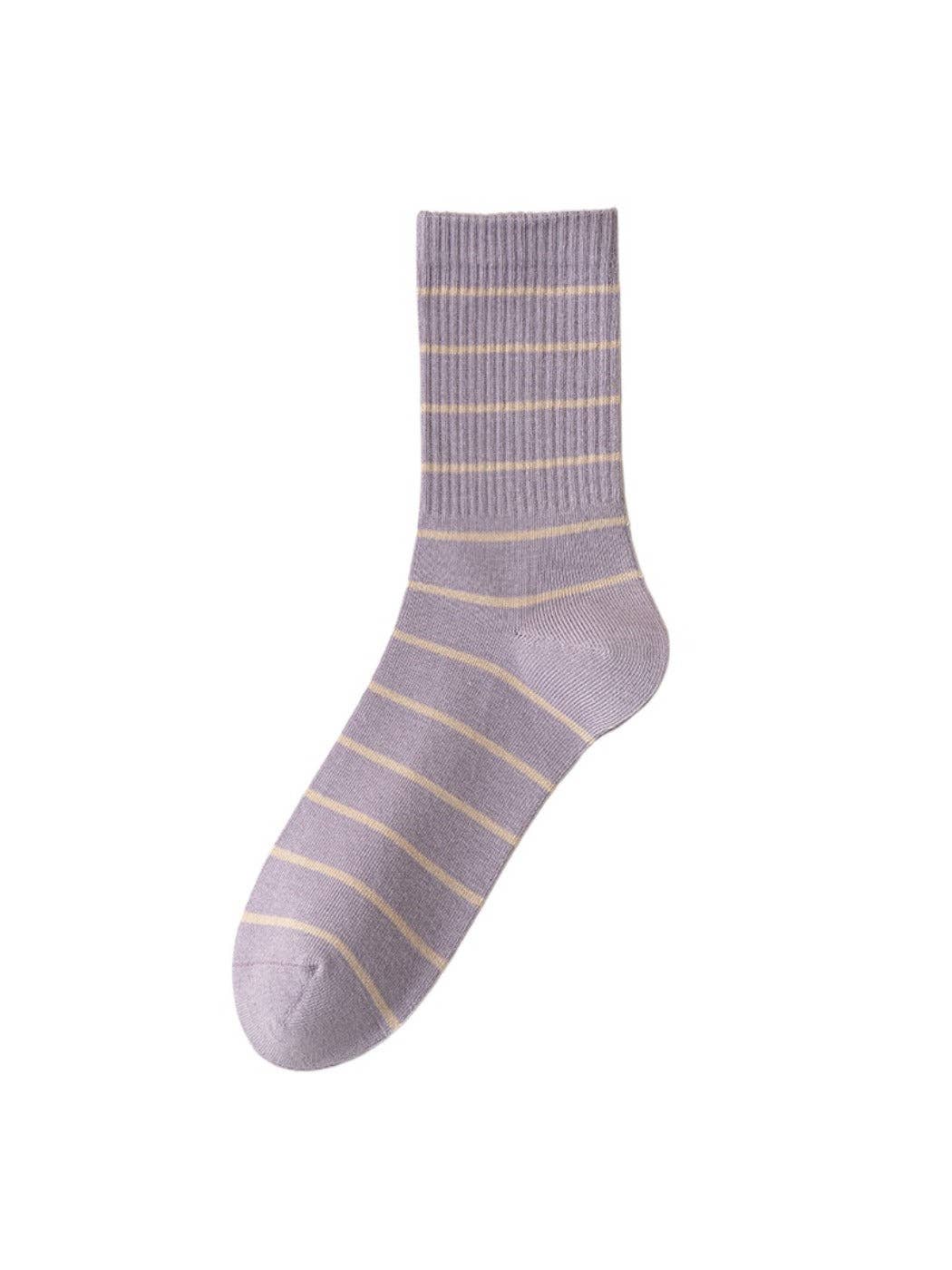 Striped Crew Socks | Purple