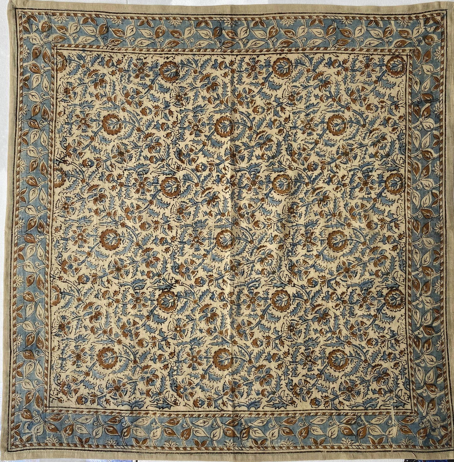 Kalamkari Cotton Bandana | Blue Vine