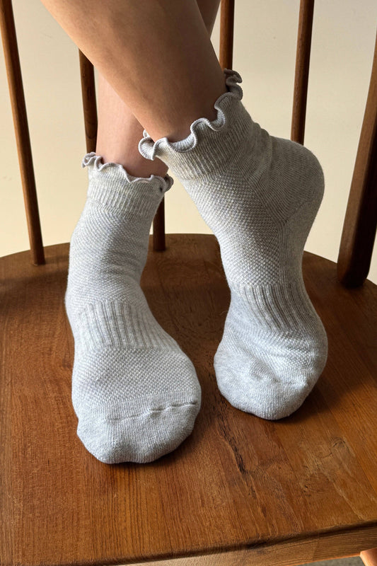 Ruffled Hugger Crew Socks | Vintage Pink