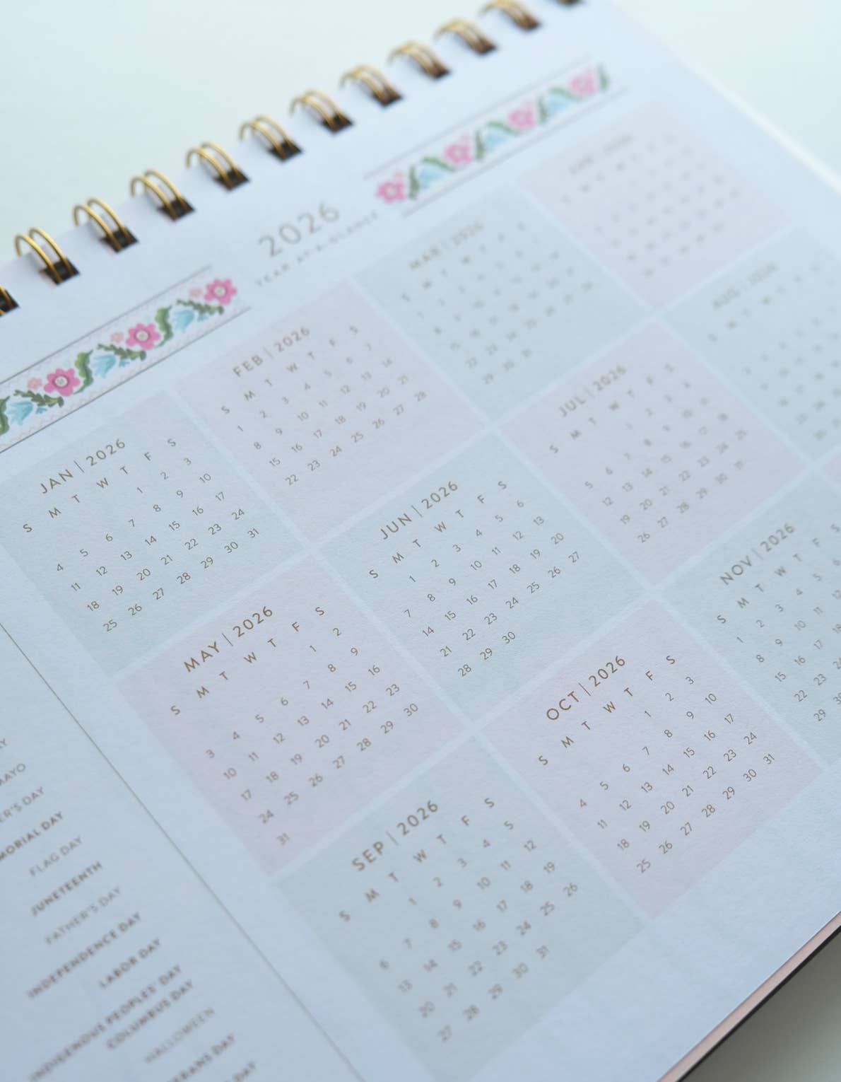 2026 Desktop Planner | Block Print Floral
