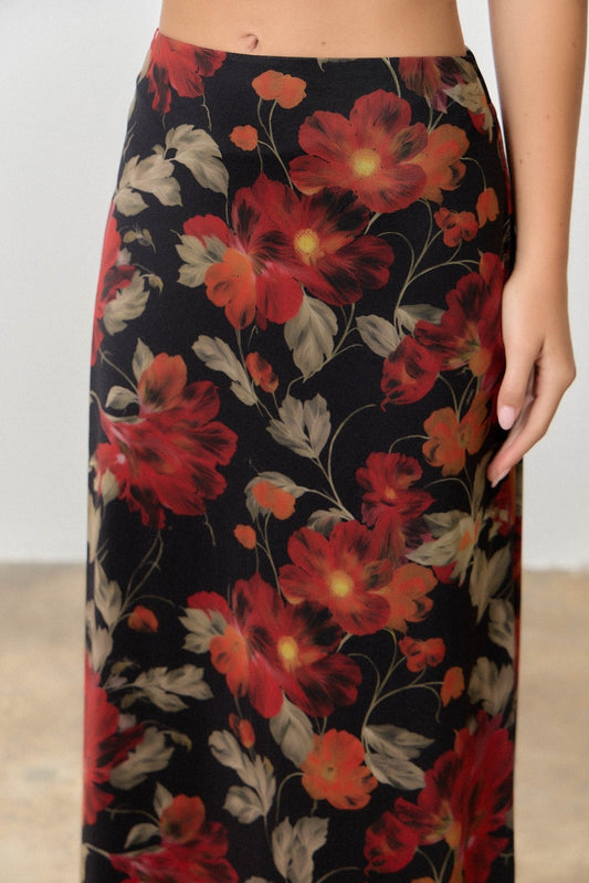 Midnight Blooms Maxi Skirt | Extended