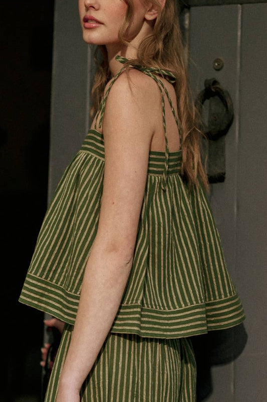 Boardwalk Stripe Top | Olive