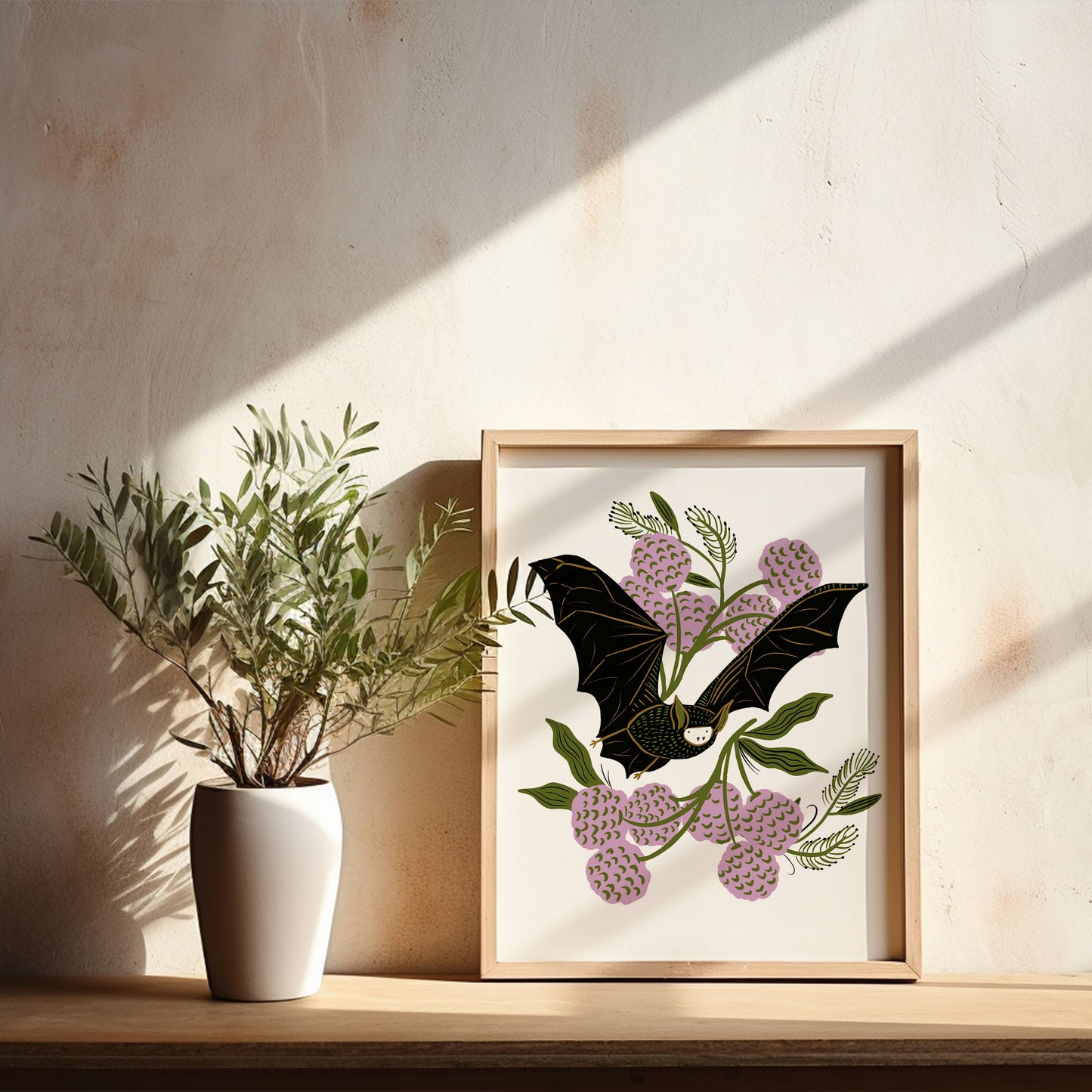 Vintage Bat Art Print | 8" x 10"