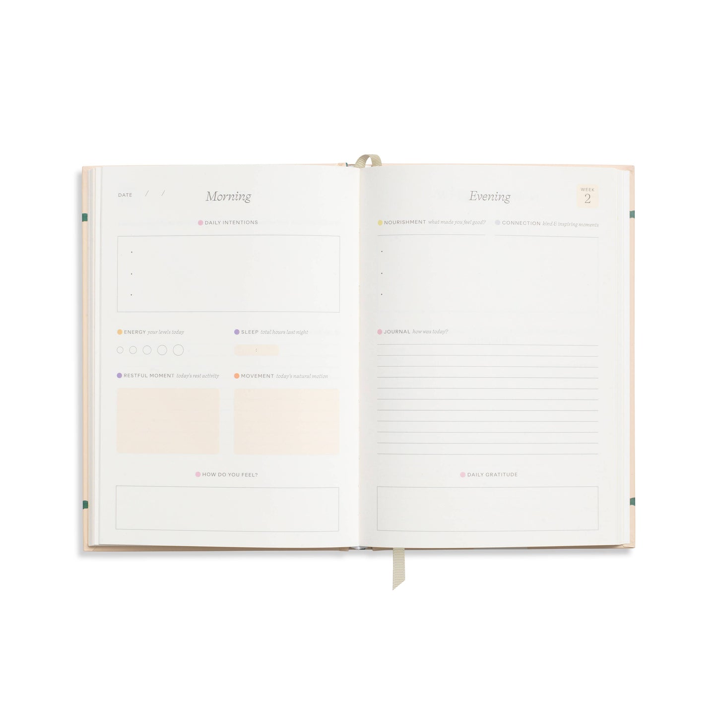 Happy Stripes Hardcover Wellness Journal