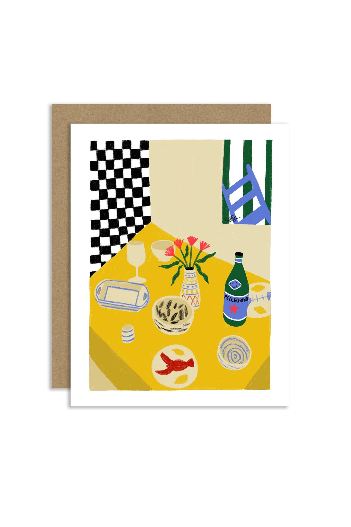 Dining Table Greeting Card