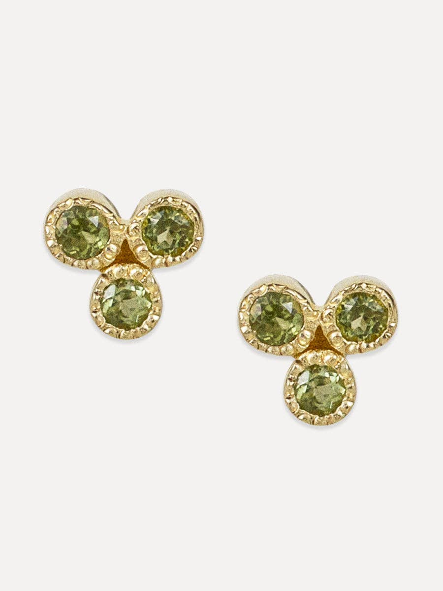 Trifecta Studs | Peridot
