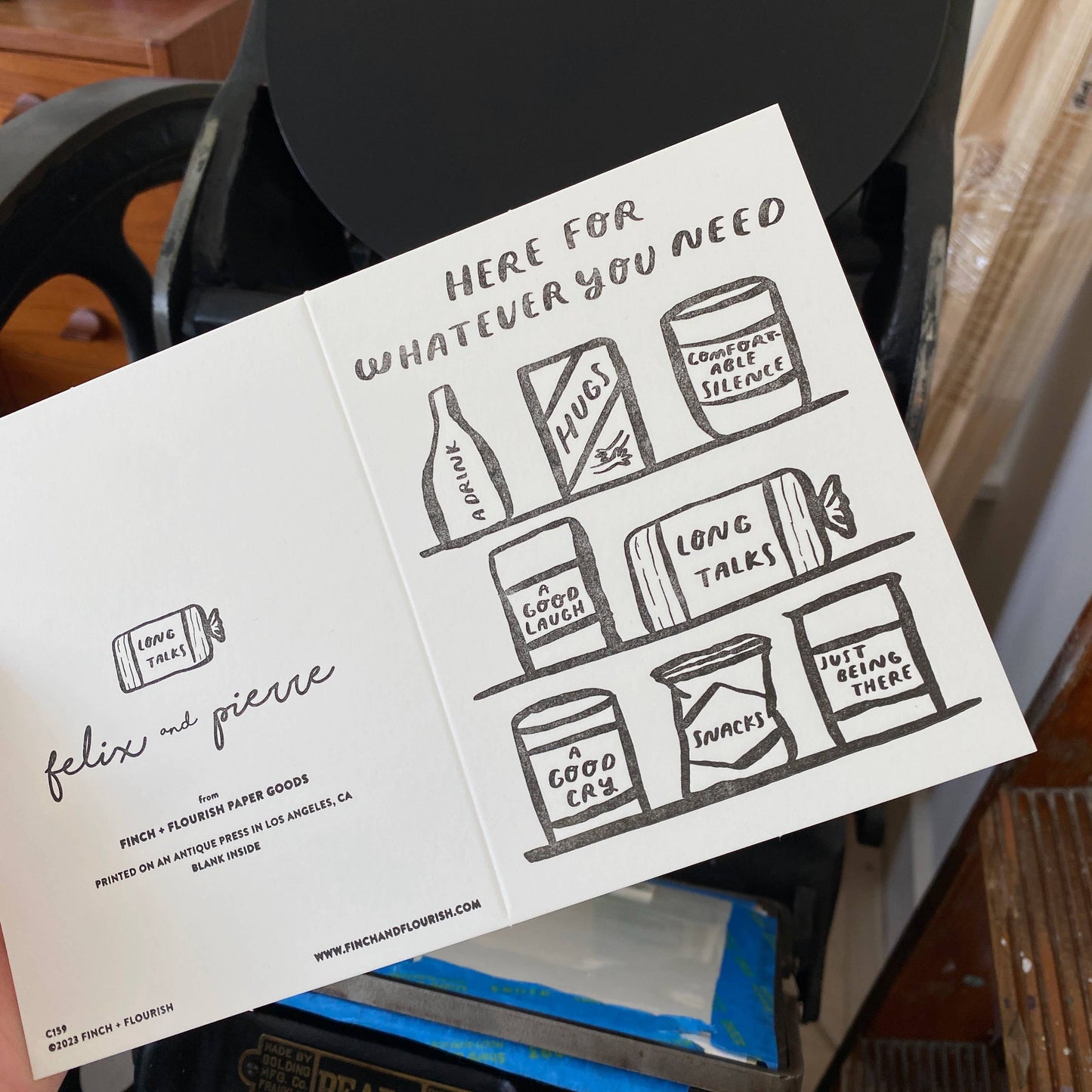 Here For You Pantry Sympathy Card