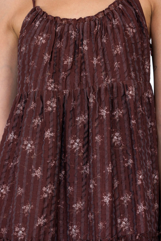 Simone Stripe Ditsy Midi Dress