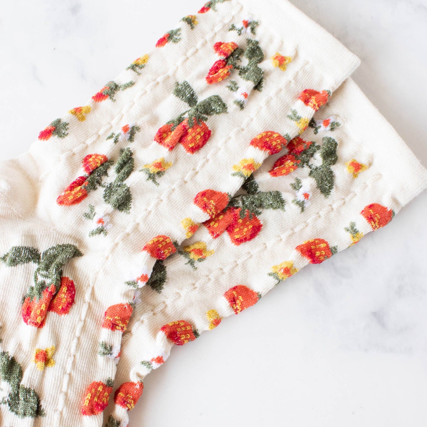 Berry Bunch Crew Socks | Cream
