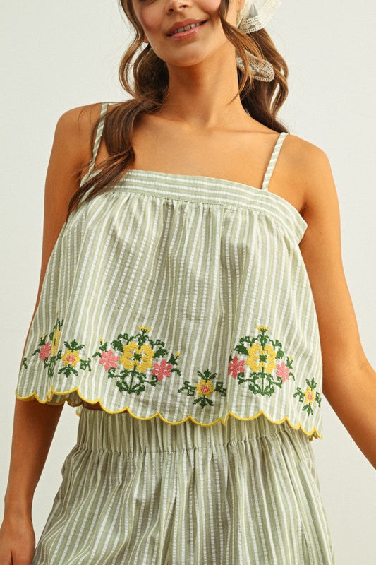 Embroidered Garden Top