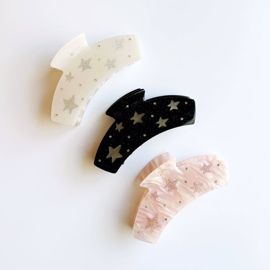 Shimmer Claw | Cream + Silver