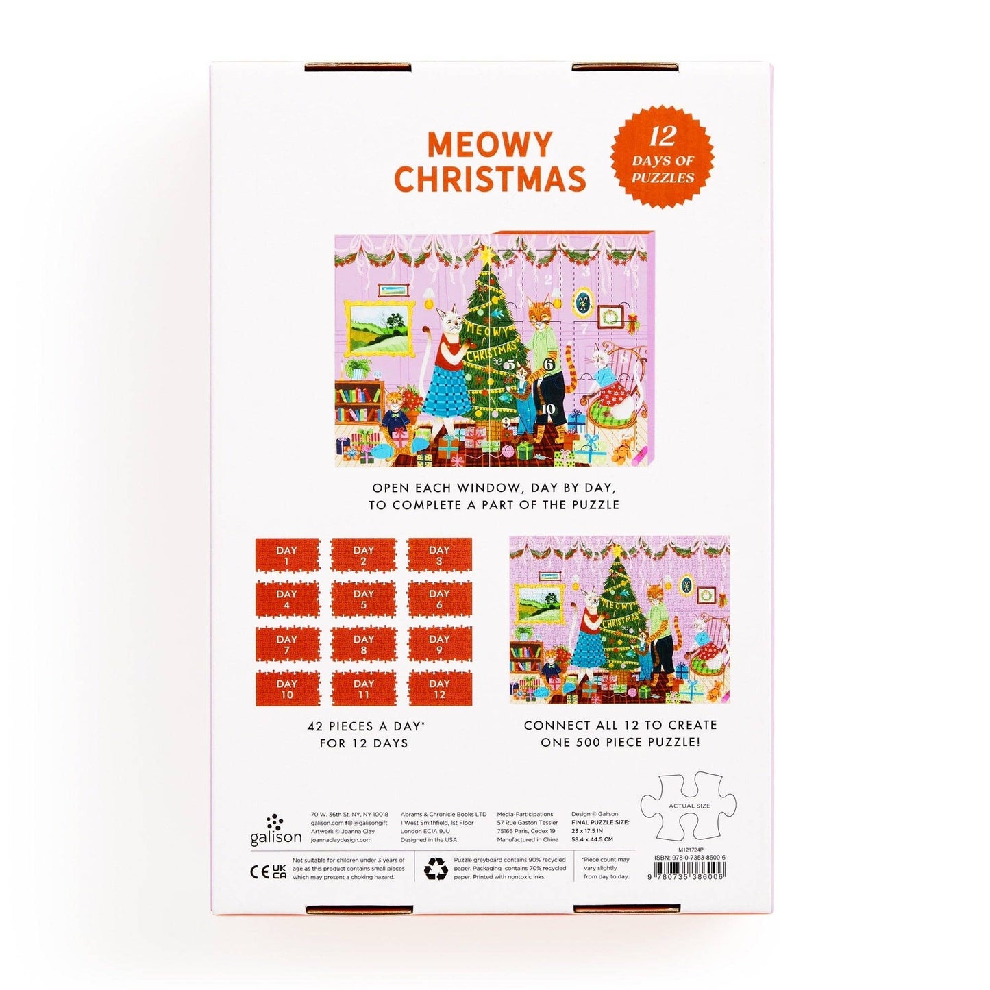 Meowy Christmas 12 Days of Puzzles | 500 Piece Countdown Puzzle