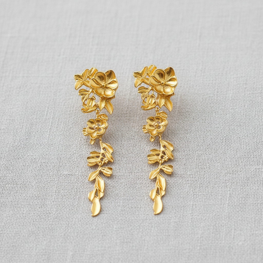 Floral Vine Drop Earrings