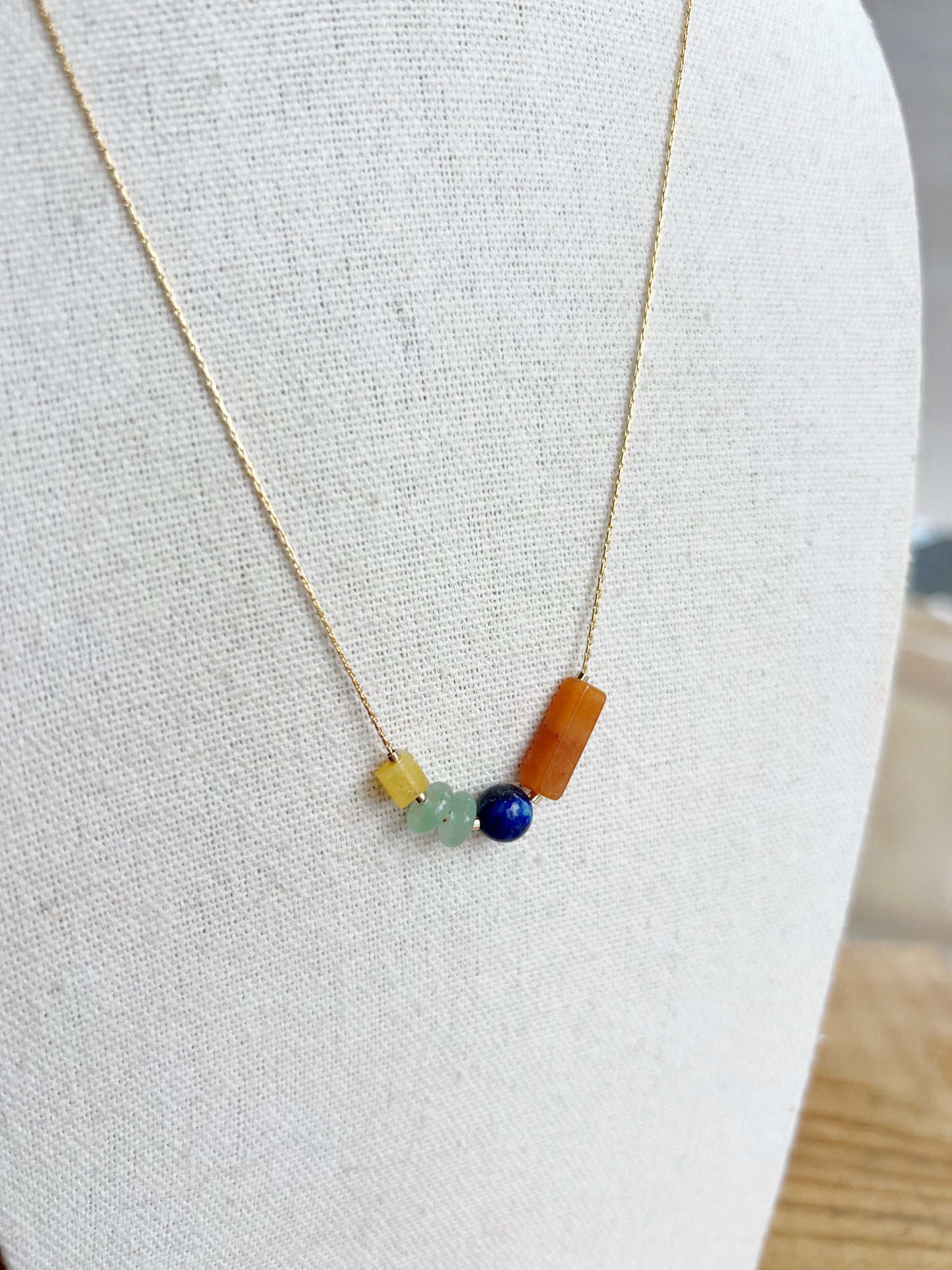 Snake Chain Beaded Necklace | Dark