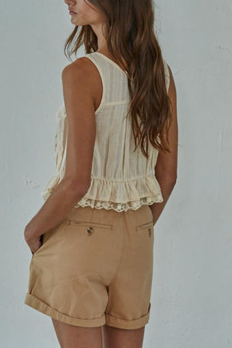 Sand Doll Lace + Tie Top