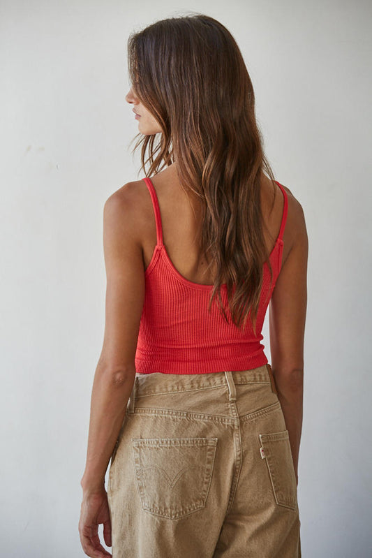 Essential Ribbed Brami | Tomato