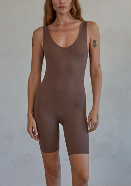 Here We Go Romper | Coffee