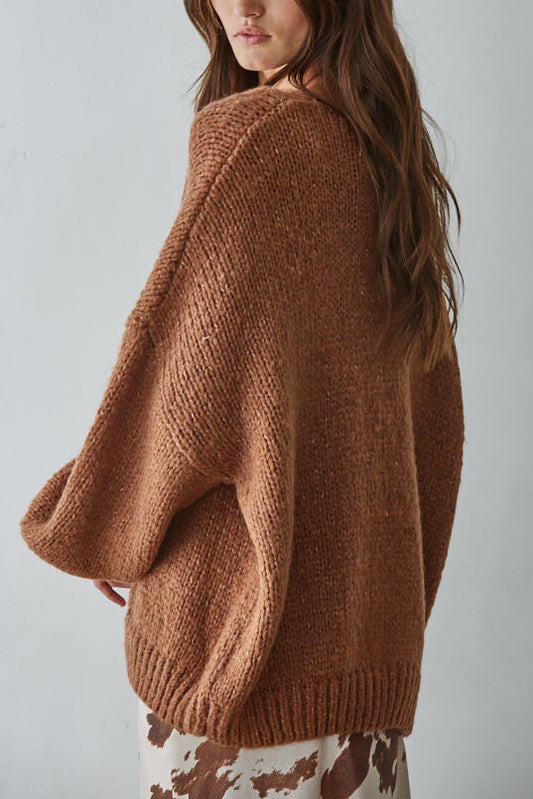 Sadie Tie Front Cardigan | Brown