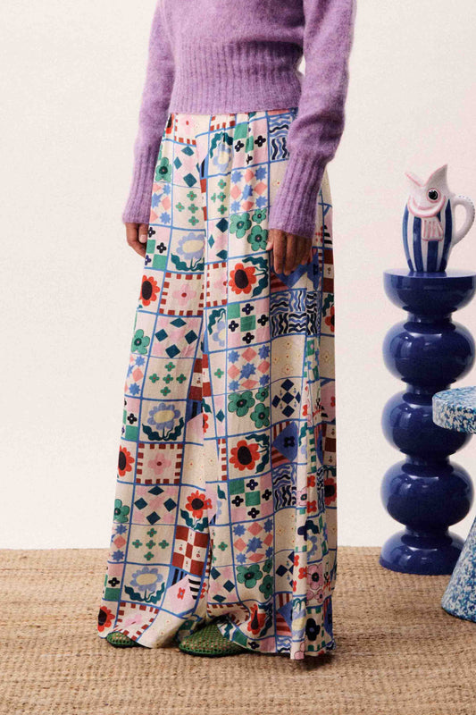Mix 'n Patch Wide Leg Trousers