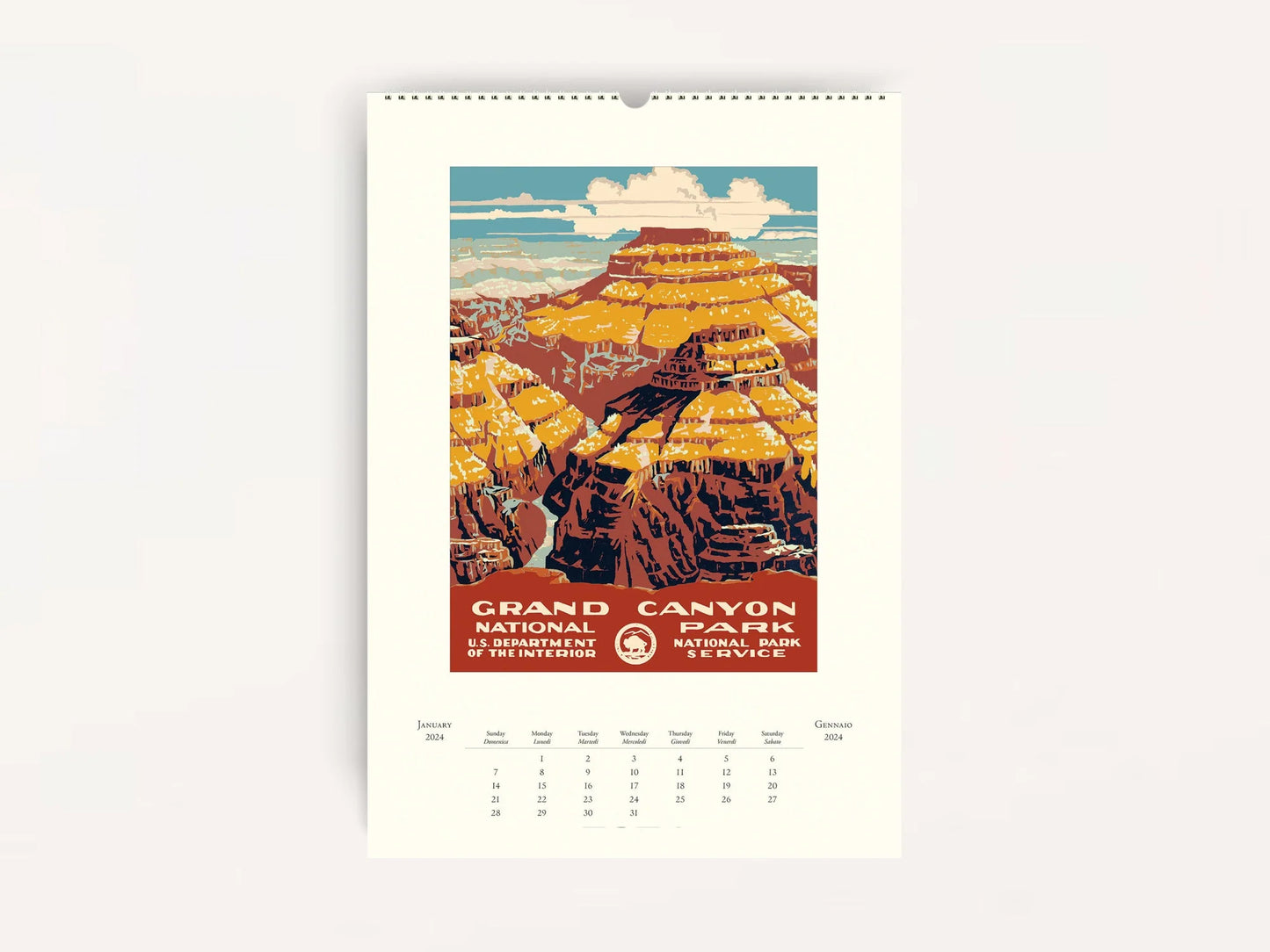 National Parks Wall Calendar 2024