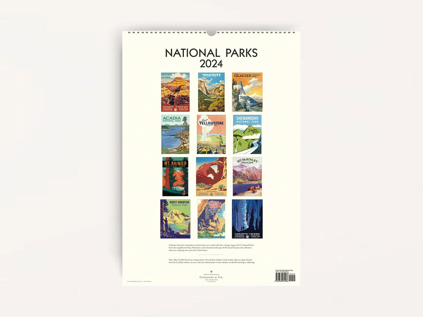 National Parks Wall Calendar 2024