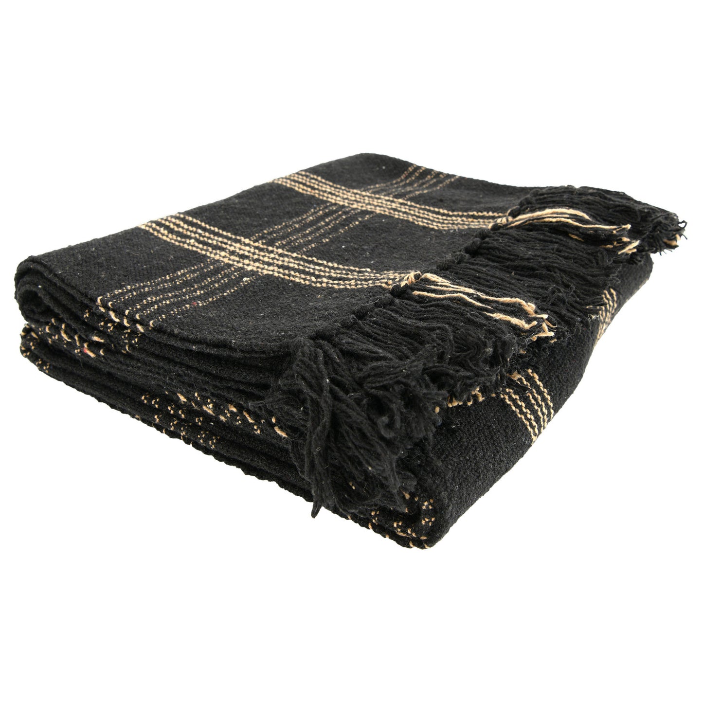 Cotton Blend Throw | Black