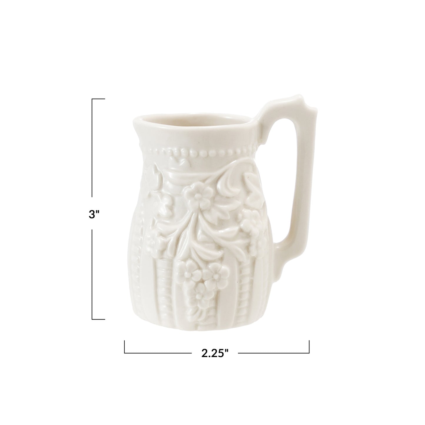 Embossed Stoneware Creamer