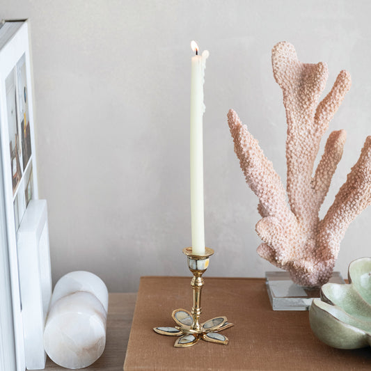 Brass Flower Taper Holder