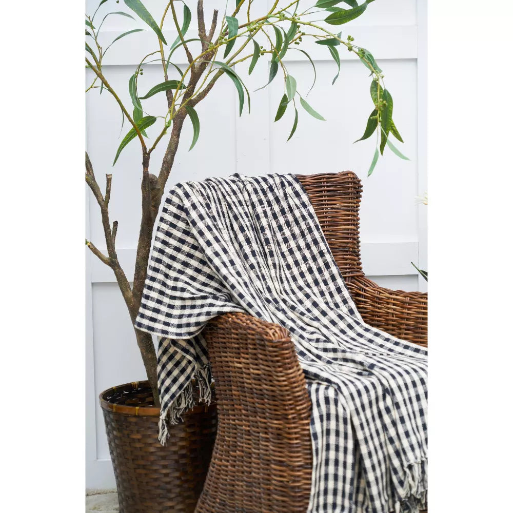 Woven Cotton Gingham | Black