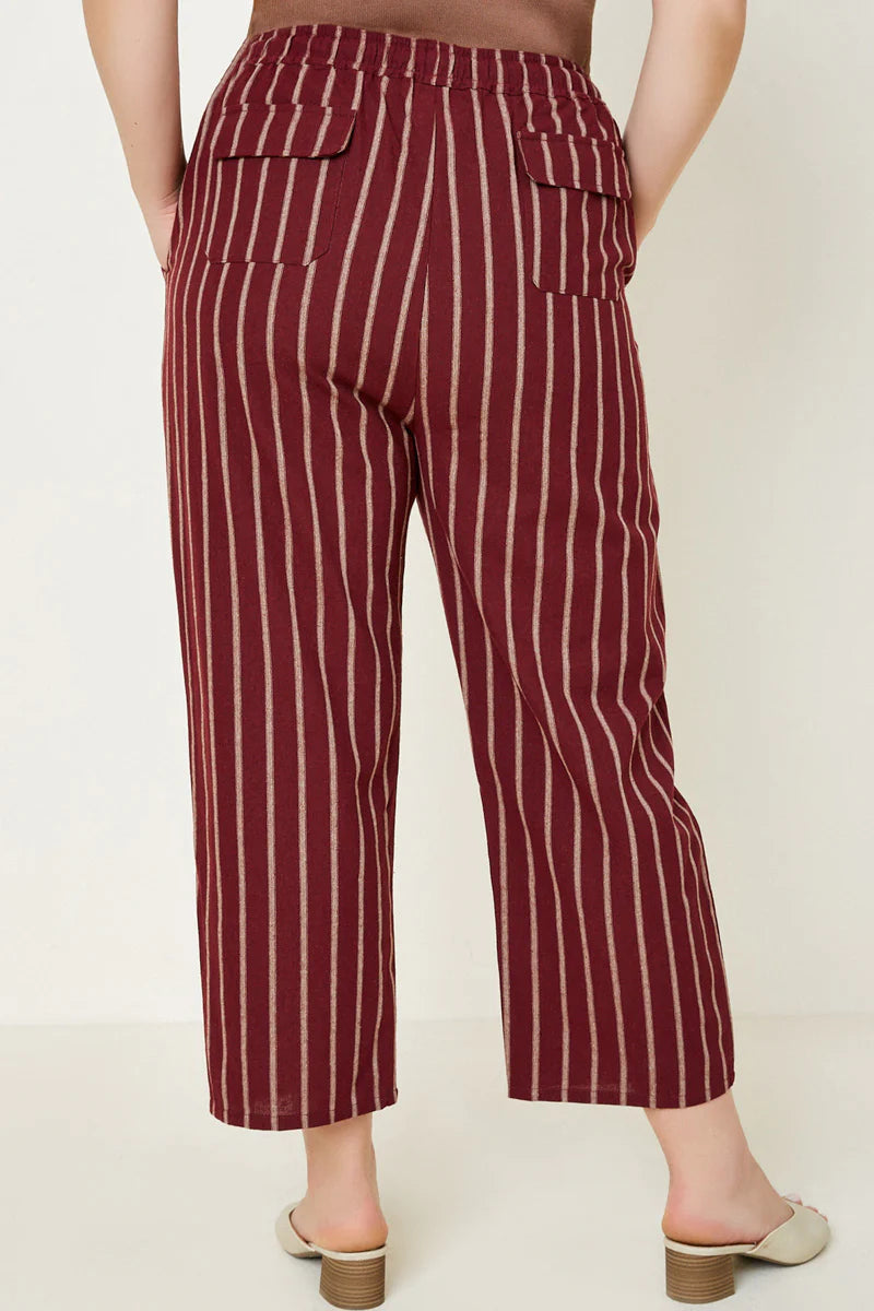 Burgundy Stripe Trousers | Extended