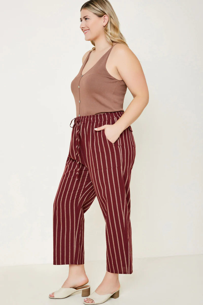 Burgundy Stripe Trousers | Extended