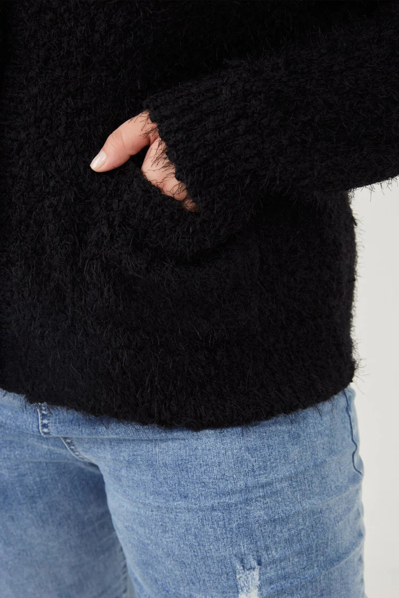 Fuzzy Popcorn Knit Cardigan | Extended