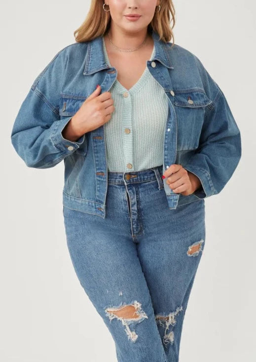 Womens denim on sale jacket size 20